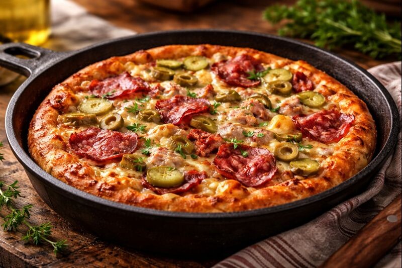 Пицца на сковороде: простой рецепт из остатков холодильника