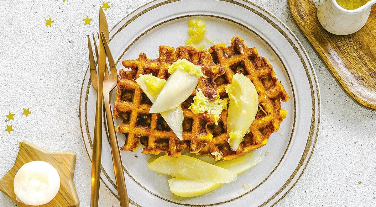 Морковные вафли с грушей